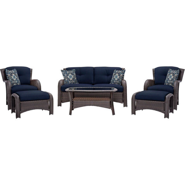 Navy blue cushions discount for wicker furniture